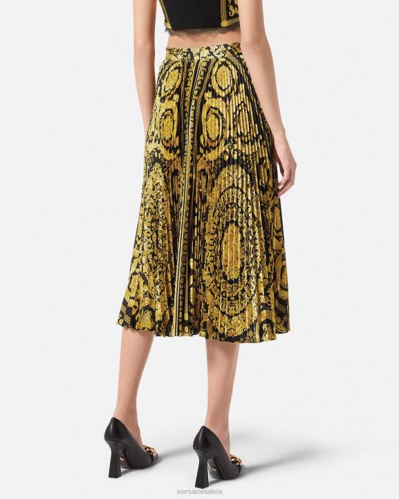 drukāt apģērbs Versace 806B171 sievietes baroko kroku midi svārki