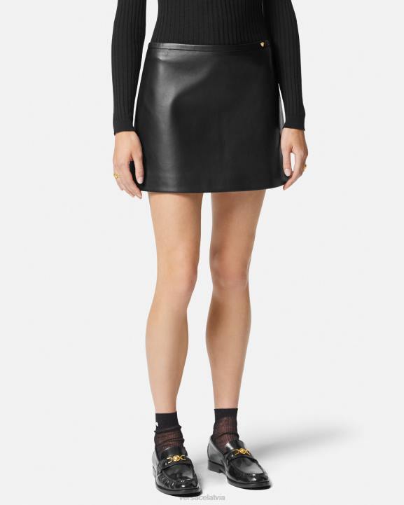 melns apģērbs Versace 806B172 sievietes Medusa ādas mini svārki