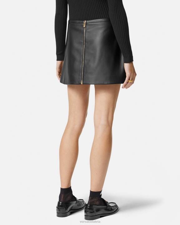 melns apģērbs Versace 806B172 sievietes Medusa ādas mini svārki