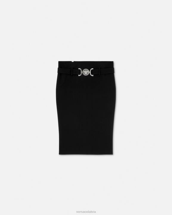 melns apģērbs Versace 806B174 sievietes medusa '95 midi svārki