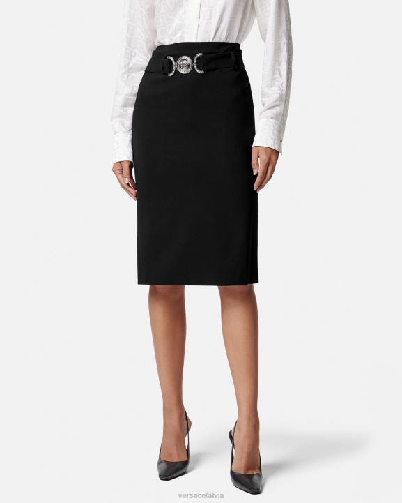 melns apģērbs Versace 806B174 sievietes medusa \'95 midi svārki