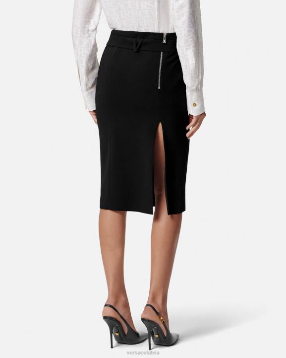 melns apģērbs Versace 806B174 sievietes medusa \'95 midi svārki