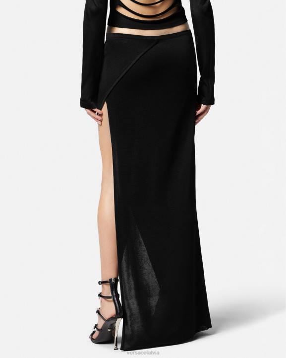 melns apģērbs Versace 806B176 sievietes adīt garus svārkus