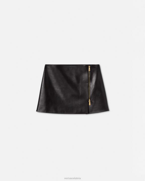 melns apģērbs Versace 806B181 sievietes Medusa ādas mini svārki