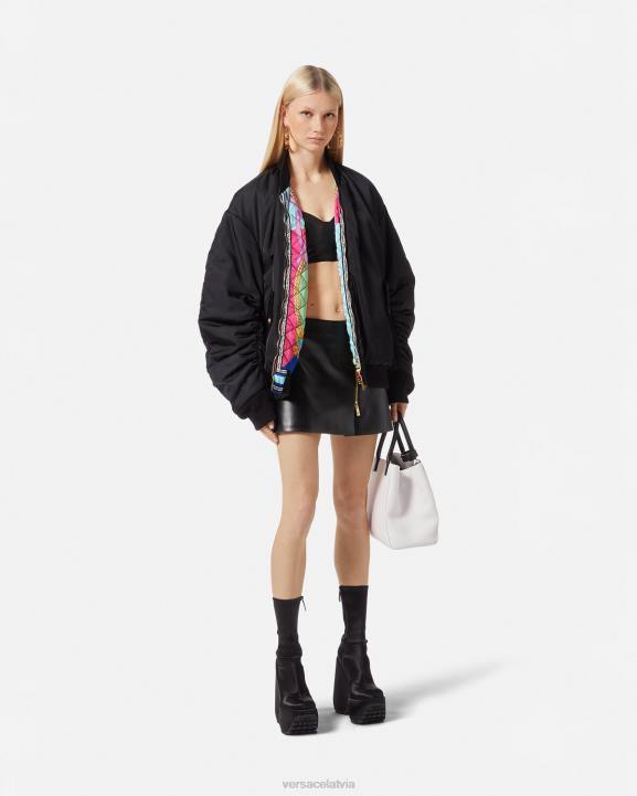 melns apģērbs Versace 806B181 sievietes Medusa ādas mini svārki