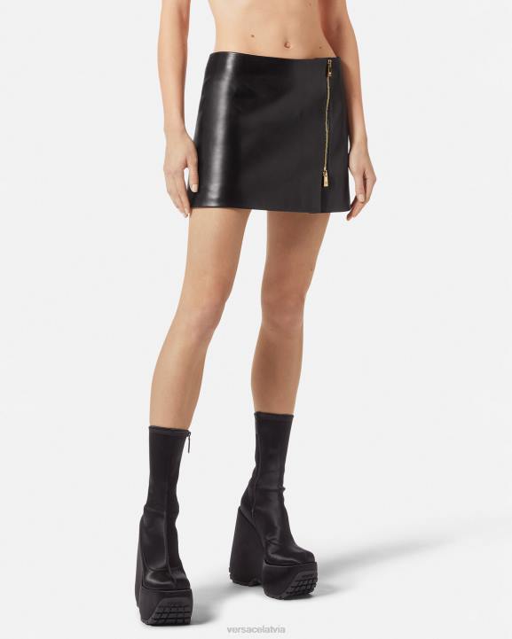 melns apģērbs Versace 806B181 sievietes Medusa ādas mini svārki