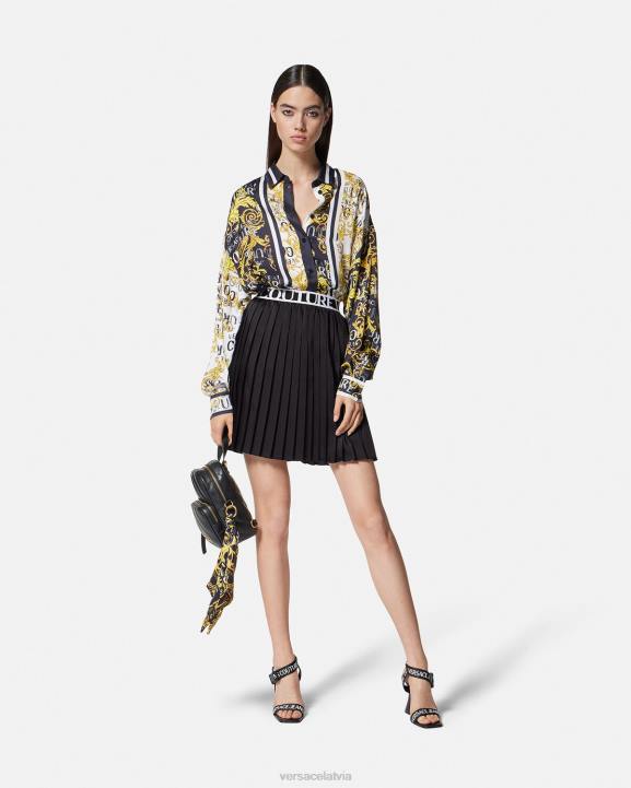 melns apģērbs Versace 806B2152 sievietes ar logotipu kroku svārki