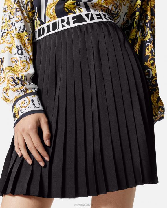 melns apģērbs Versace 806B2152 sievietes ar logotipu kroku svārki