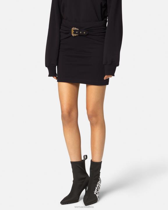 melns apģērbs Versace 806B2156 sievietes baroka stila mini svārki ar sprādzi