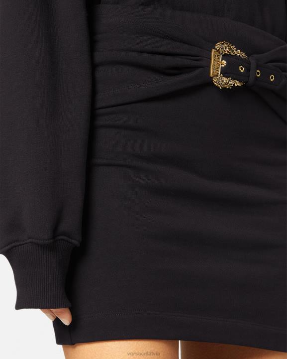 melns apģērbs Versace 806B2156 sievietes baroka stila mini svārki ar sprādzi