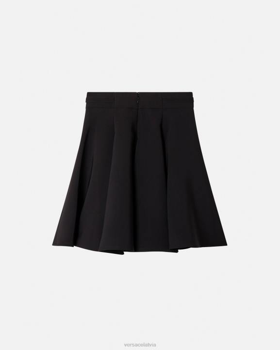 melns apģērbs Versace 806B2252 sievietes baroka modes svārki ar sprādzēm