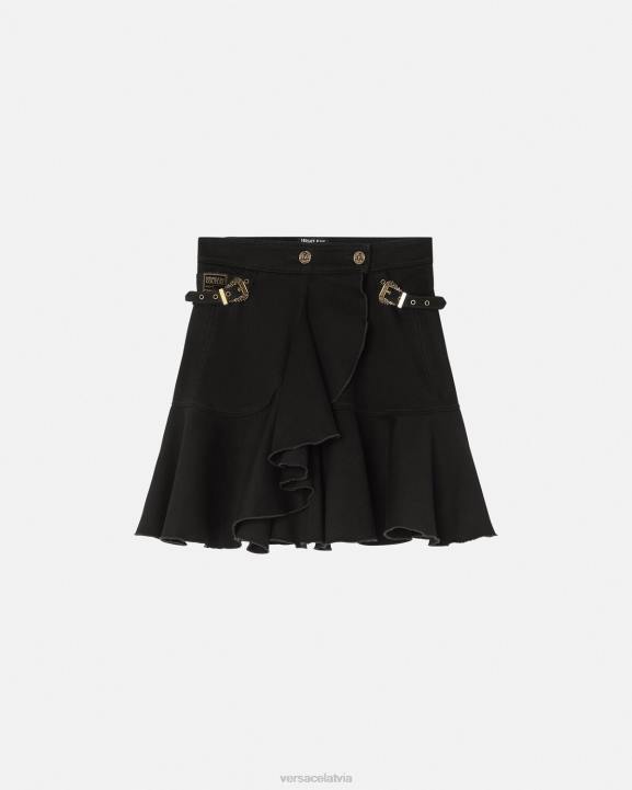 melns apģērbs Versace 806B2253 sievietes baroka couture1 džinsa svārki