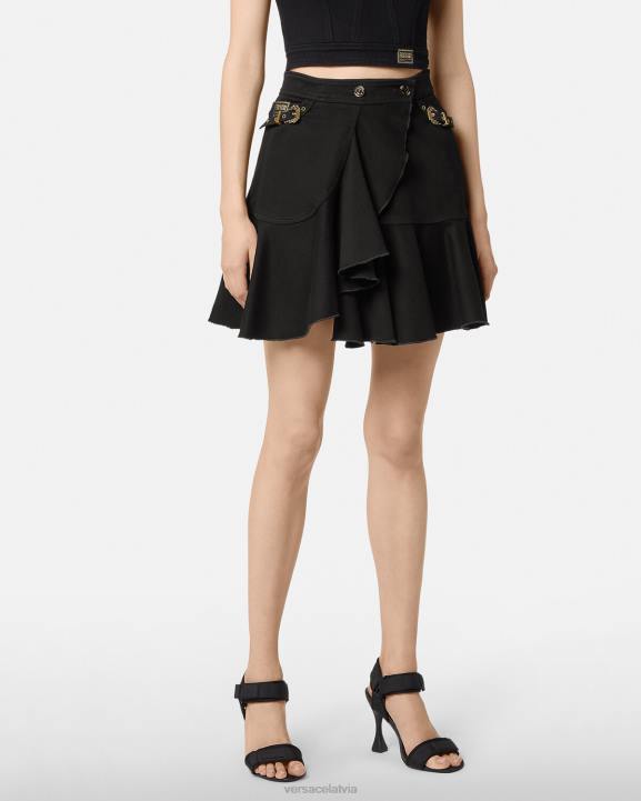 melns apģērbs Versace 806B2253 sievietes baroka couture1 džinsa svārki