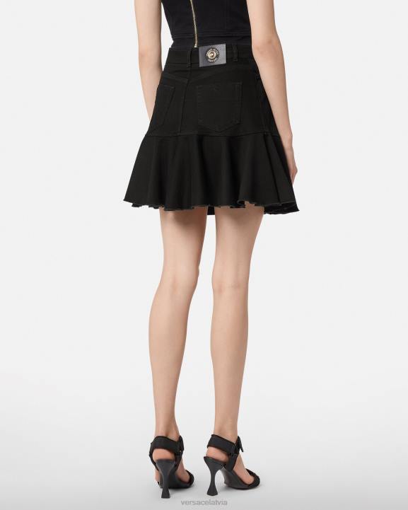 melns apģērbs Versace 806B2253 sievietes baroka couture1 džinsa svārki