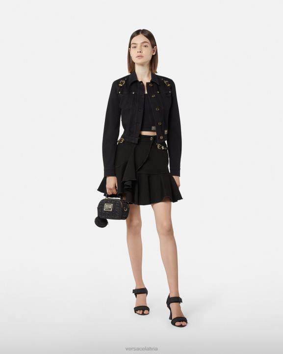 melns apģērbs Versace 806B2253 sievietes baroka couture1 džinsa svārki