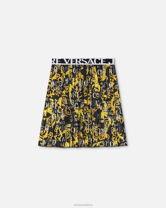 melns & zelts apģērbs Versace 806B2250 sievietes svārki ar logotipu