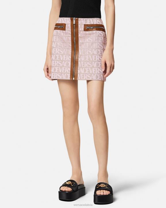 rozā un apdruka apģērbs Versace 806B165 sievietes viscaur mini svārki