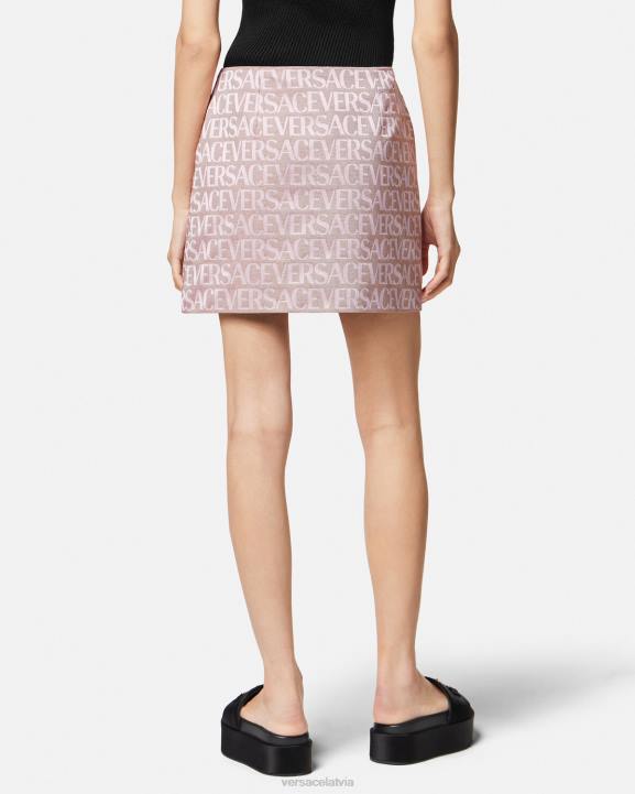 rozā un apdruka apģērbs Versace 806B165 sievietes viscaur mini svārki