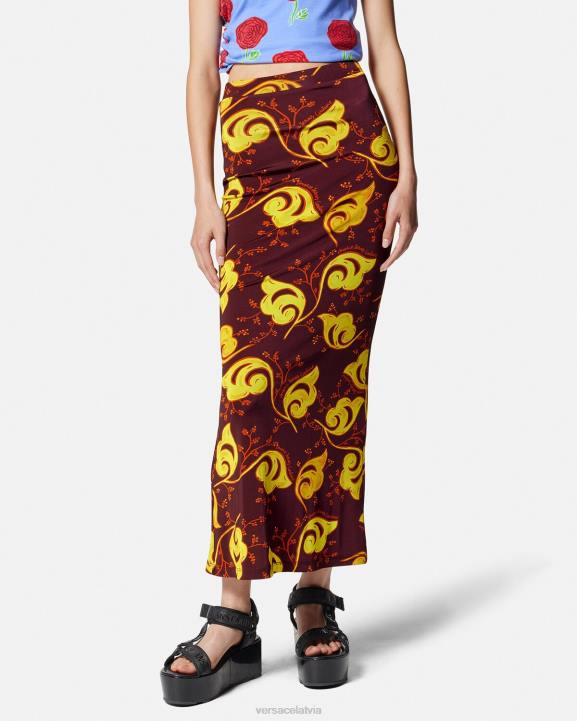 violets apģērbs Versace 806B2181 sievietes zari midi svārki