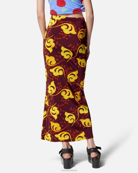 violets apģērbs Versace 806B2181 sievietes zari midi svārki