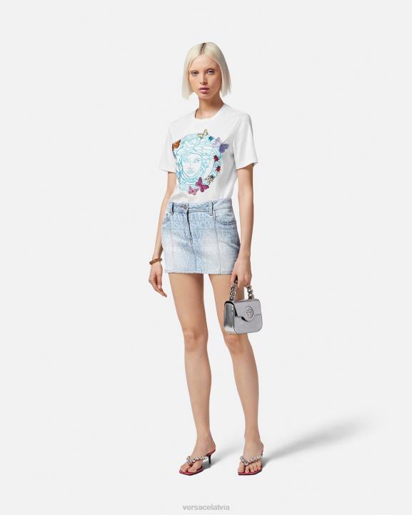 zils apģērbs Versace 806B166 sievietes visa veida džinsa mini svārki