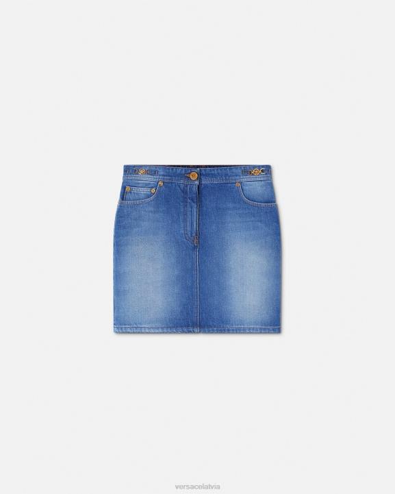 zils apģērbs Versace 806B167 sievietes medusa '95 džinsu mini svārki