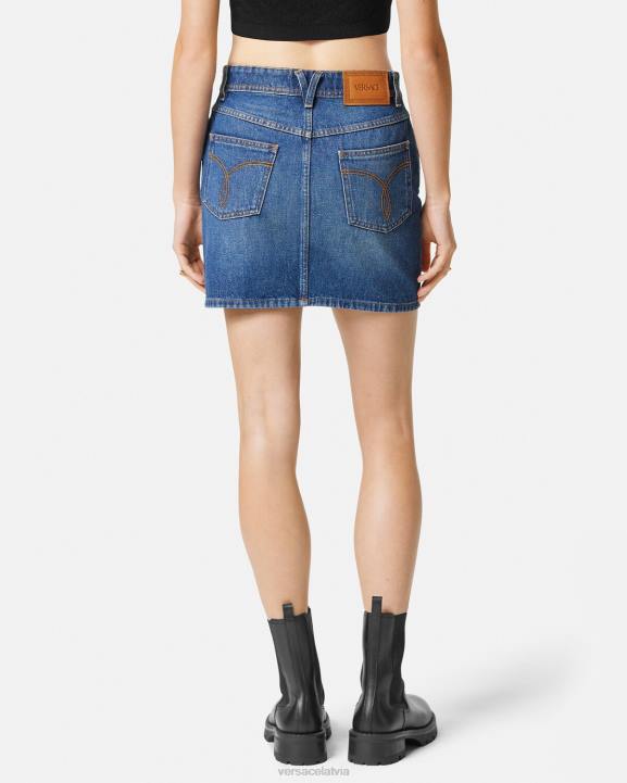 zils apģērbs Versace 806B167 sievietes medusa \'95 džinsu mini svārki