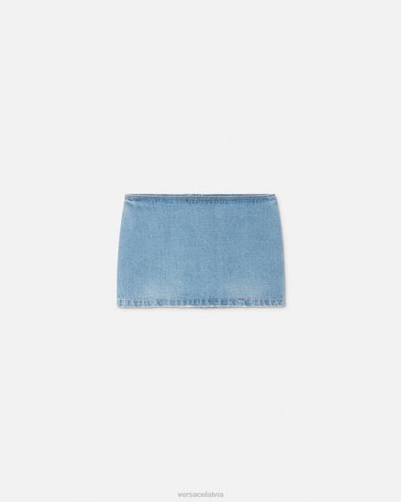 zils apģērbs Versace 806B178 sievietes medusa džinsa mini svārki