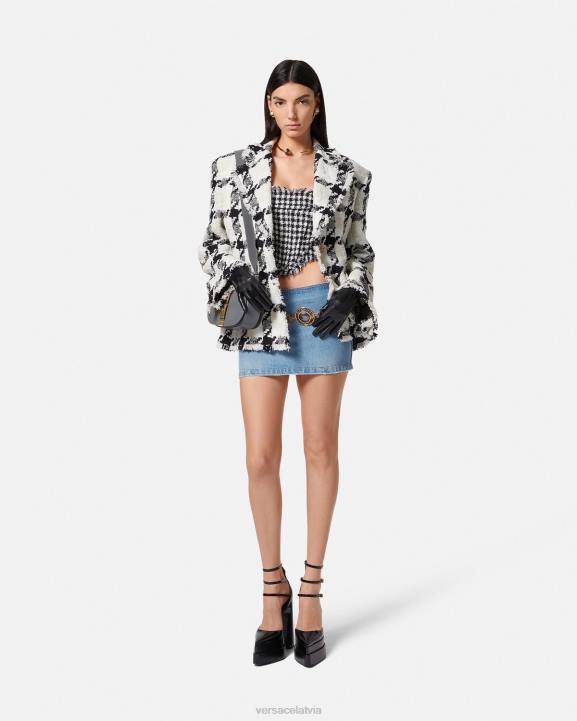 zils apģērbs Versace 806B178 sievietes medusa džinsa mini svārki