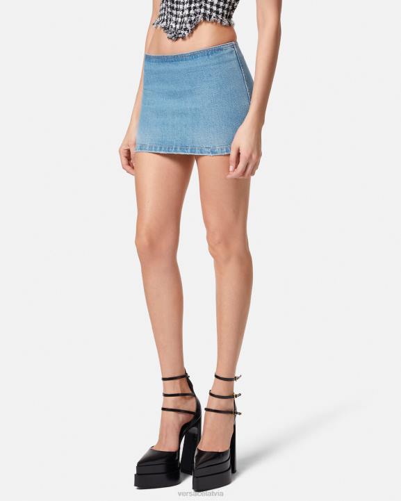 zils apģērbs Versace 806B178 sievietes medusa džinsa mini svārki