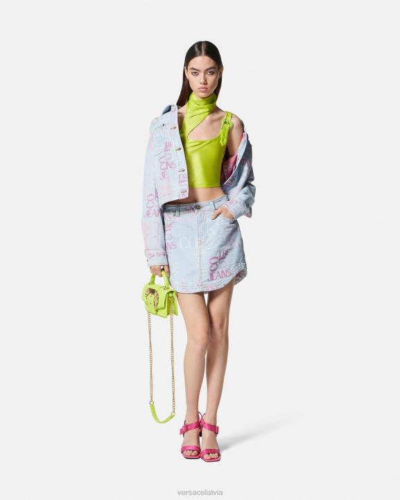 zils apģērbs Versace 806B2179 sievietes doodle logo džinsa mini svārki