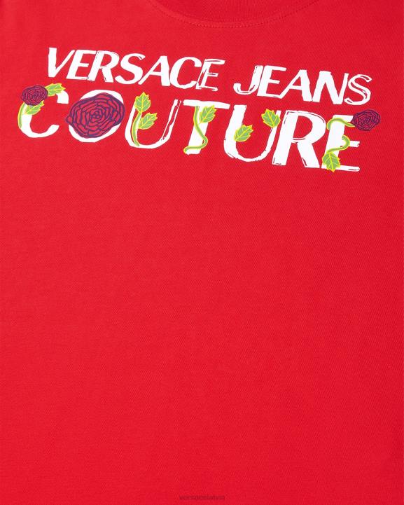 apelsīns apģērbs Versace 806B2168 sievietes T-krekls ar rozes logotipu