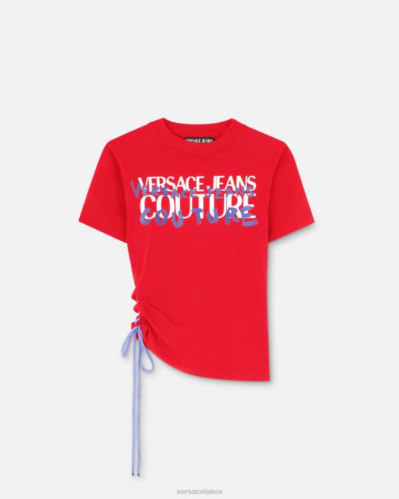 apelsīns apģērbs Versace 806B2172 sievietes ar logotipu šņorējams t-krekls