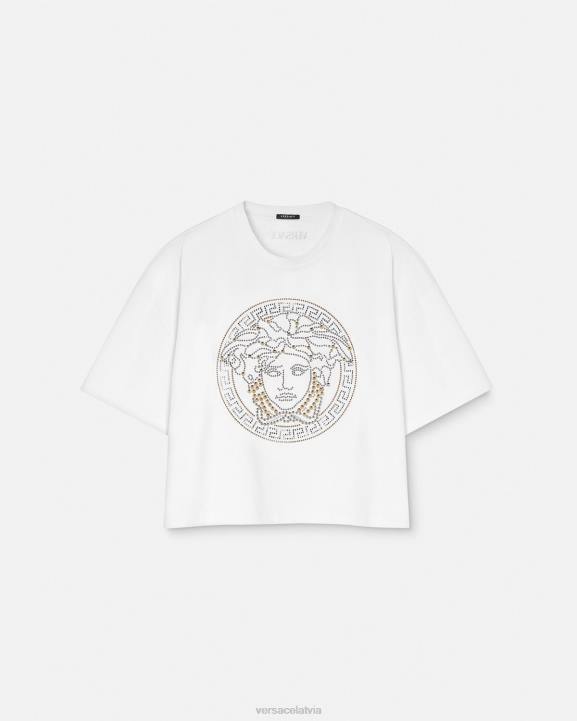 balts apģērbs Versace 806B154 sievietes radžota medusa crop top