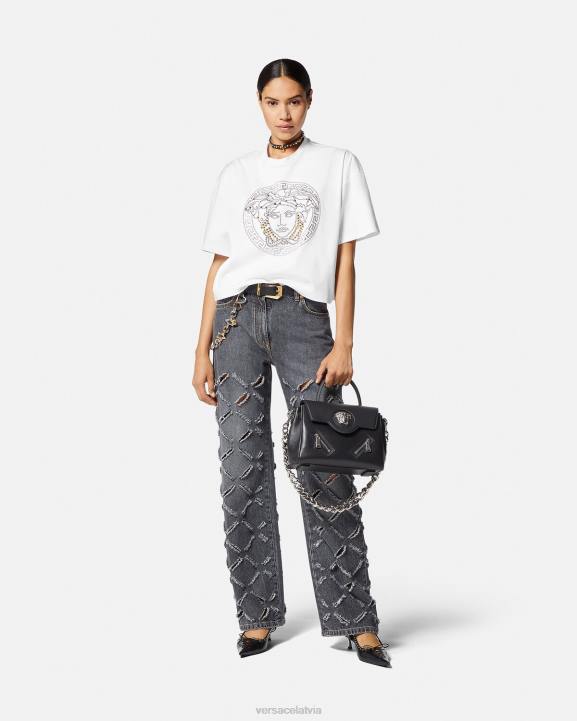 balts apģērbs Versace 806B154 sievietes radžota medusa crop top