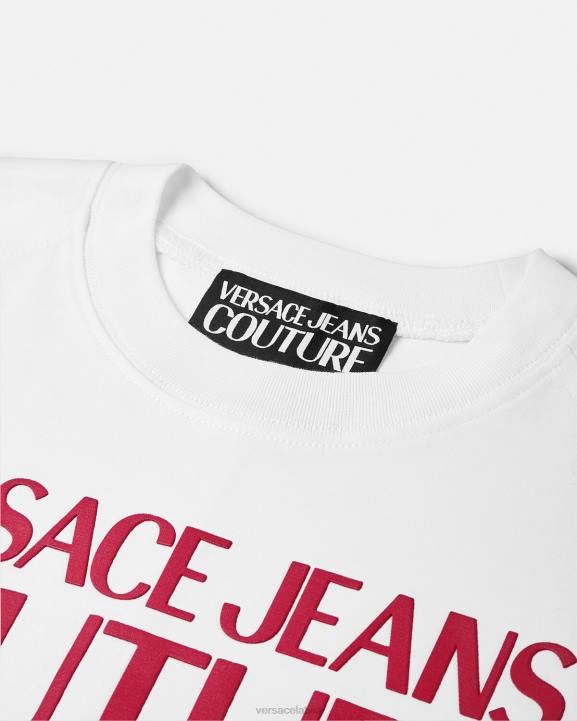 balts apģērbs Versace 806B2162 sievietes T-krekls ar logotipu