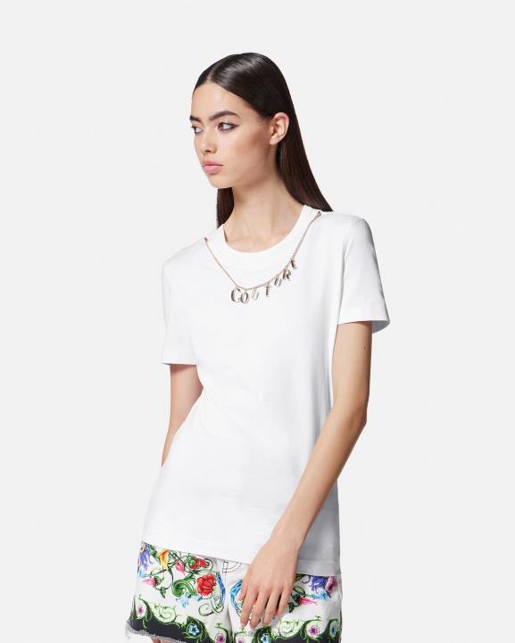 balts apģērbs Versace 806B2220 sievietes burvīgs t-krekls