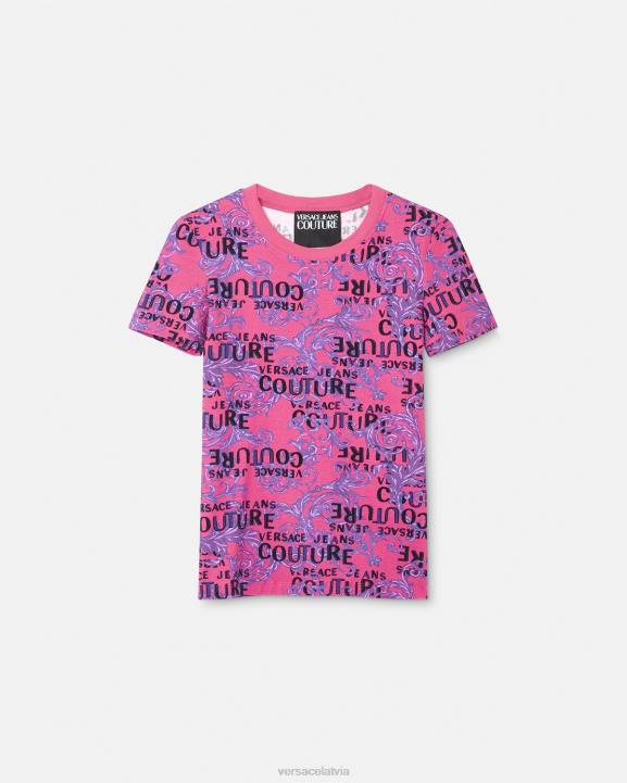 fuksija apģērbs Versace 806B2221 sievietes modes t-krekls ar logotipu