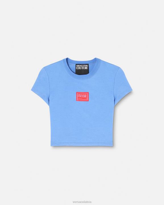 gaiši zils apģērbs Versace 806B2228 sievietes gabala numurs crop t-krekls