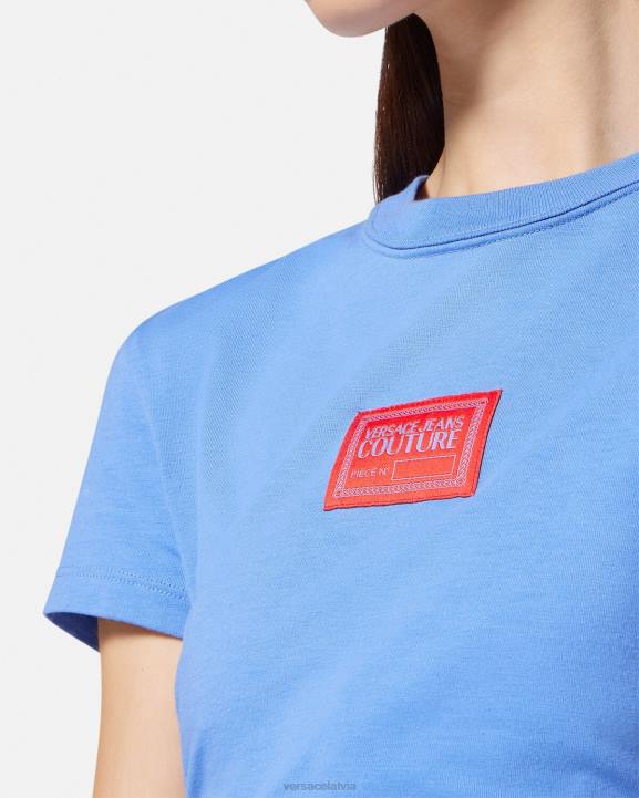 gaiši zils apģērbs Versace 806B2228 sievietes gabala numurs crop t-krekls