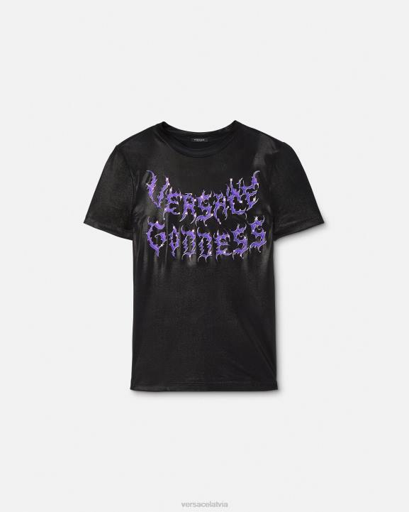 melns apģērbs Versace 806B149 sievietes dievietes t-krekls