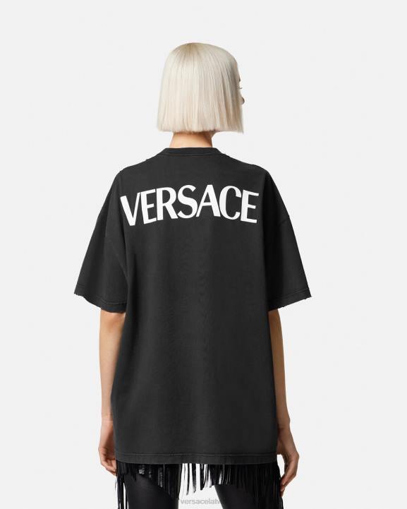 melns apģērbs Versace 806B150 sievietes dievietes lielizmēra t-krekls