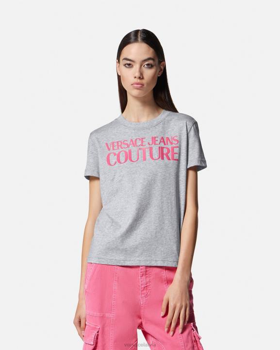 pelēks apģērbs Versace 806B2171 sievietes T-krekls ar logotipu