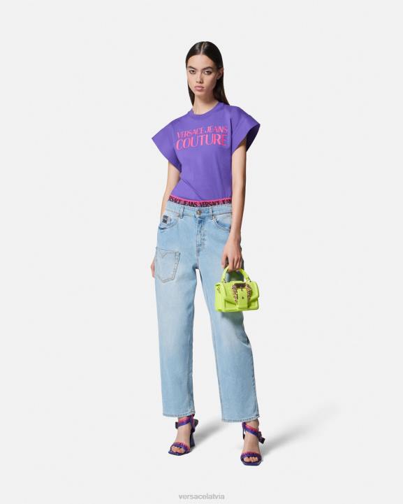 violets apģērbs Versace 806B2163 sievietes T-krekls ar logotipu