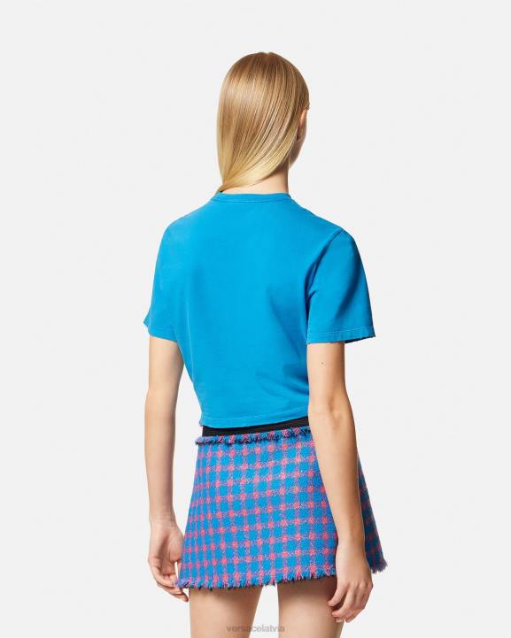 zils apģērbs Versace 806B140 sievietes T-krekls ar drošības adatu ar logotipu