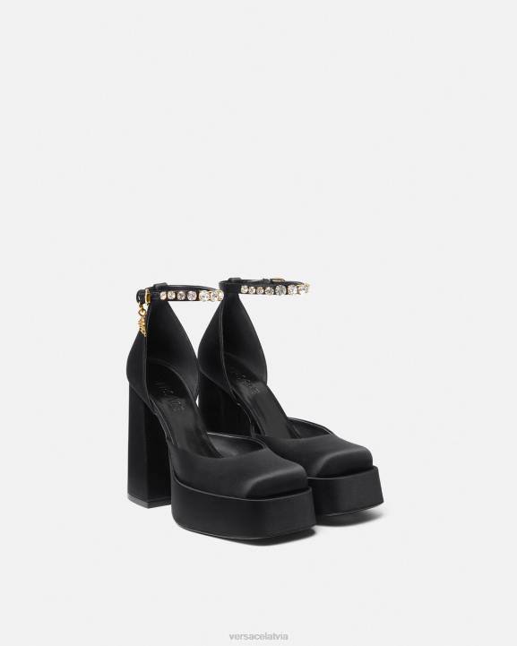 melns kurpes Versace 806B415 sievietes medusa aevitas vienas platformas sūkņi