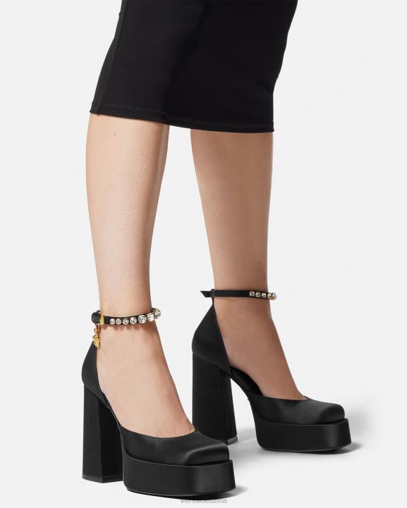 melns kurpes Versace 806B415 sievietes medusa aevitas vienas platformas sūkņi