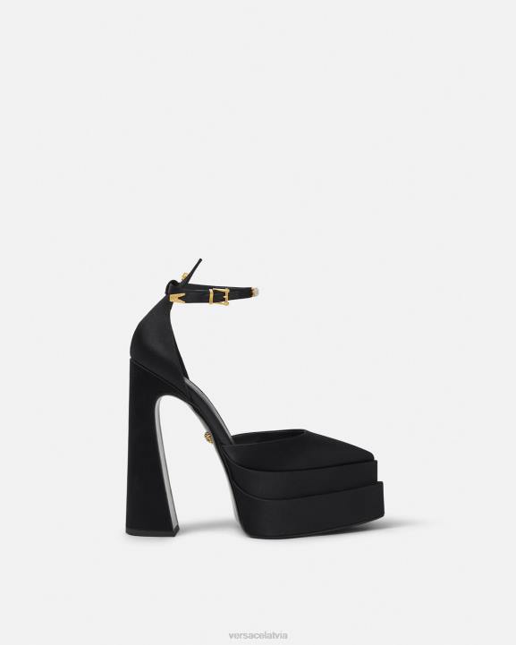 melns kurpes Versace 806B421 sievietes aevitas pointy platformas sūkņi