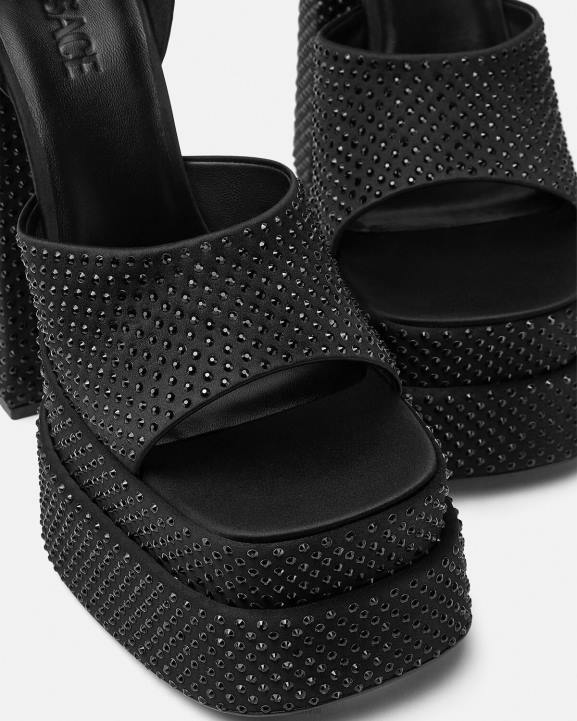 melns kurpes Versace 806B425 sievietes medusa aevitas platformas sandales