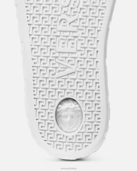 melns kurpes Versace 806B498 sievietes kristāla allover greca kedas